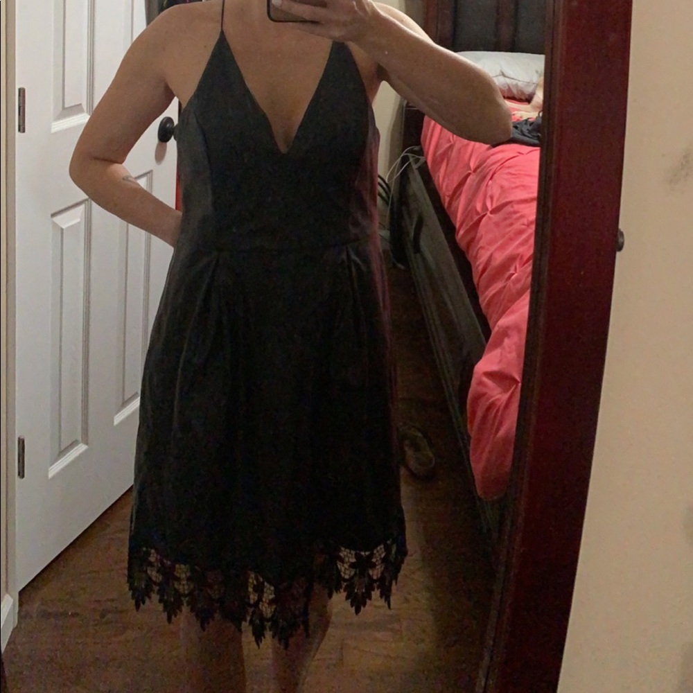 Topshop Faux Leather Dress Black 10